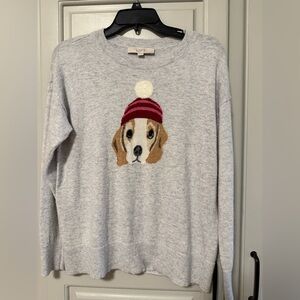 LOFT Gray Sweater with Super cute Dog Design